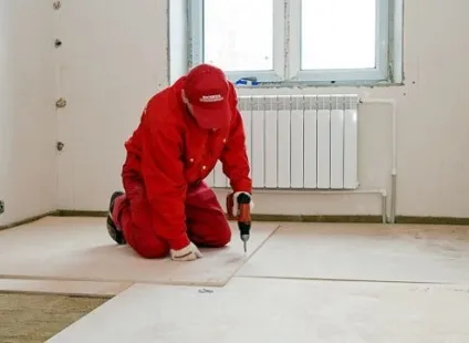 Укладання фанери на дерев'яний, бетонну підлогу або на лаги (пол) Укладання фанери на дерев'яний, бетонну підлогу або на лаги
