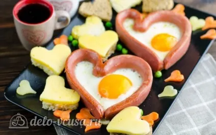 Яєчня серце рецепт з фото - покрокове приготування яєчні серце в сосиску (серце) Яєчня серце рецепт з фото - покрокове приготування яєчні серце в сосиску
