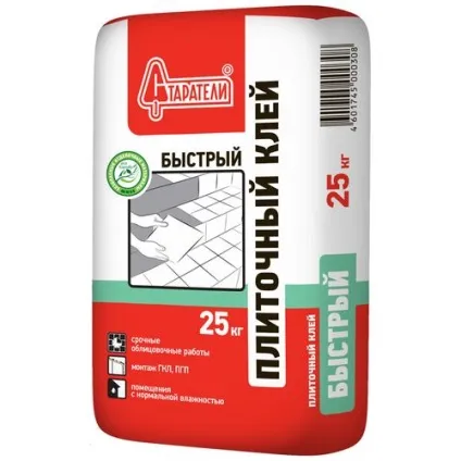 Швидкий клей плитковий, схоплювання, фіксація, затвердіння (фіксація) Швидкий клей плитковий, схоплювання, фіксація, затвердіння