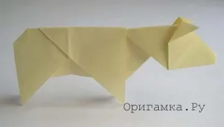 Паперова корова - складання фігурок технікою модульне орігамі з покроковими фотографіями 1 (центральної лінії згину) Паперова корова - складання фігурок технікою модульне орігамі з покроковими фотографіями 1