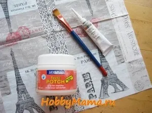 Декупаж сумки лист з парижа (декупаж париж) Декупаж сумки лист з парижа