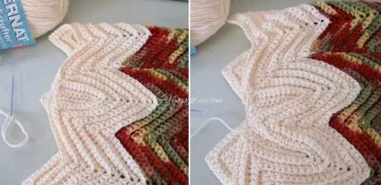 Декоративна подушка гачком візерунком зигзаг - crochet modnoe vyazanie