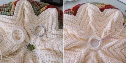 Декоративна подушка гачком візерунком зигзаг - crochet modnoe vyazanie