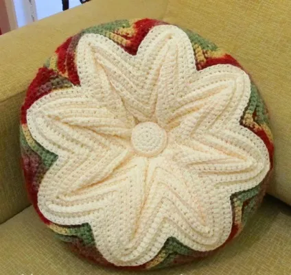 Декоративна подушка гачком візерунком зигзаг - crochet modnoe vyazanie