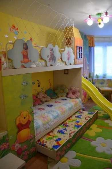Дитяче ліжко-горище з гіркою і ігровою зоною