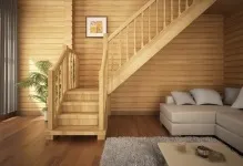Двухмаршевая сходи з майданчиком на другий поверх, фото розмірів, з металопрофілю, креслення і