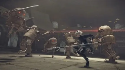 Героїню nier automata одягли в відвертий костюм, зняли маску і змусили битися з директором (відвертий) Героїню nier automata одягли в відвертий костюм, зняли маску і змусили битися з директором