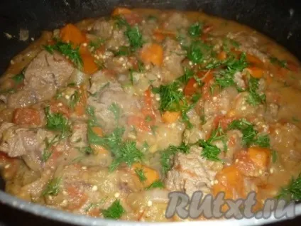 Яловичина, тушкована з баклажанами і помідорами - готуємо покроково з фото