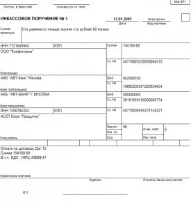 Інкасове доручення зразок заповнення та бланк (бланк) Інкасове доручення зразок заповнення та бланк