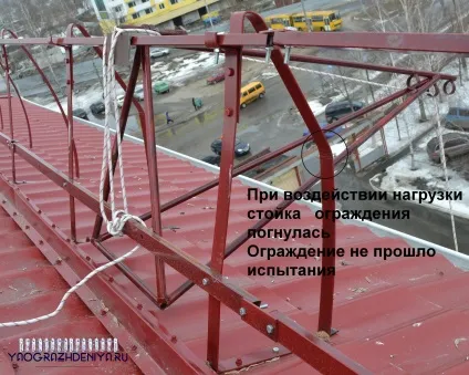 Випробування огорожі покрівлі на міцність гост, зразок акту, правила (зразок) Випробування огорожі покрівлі на міцність гост, зразок акту, правила