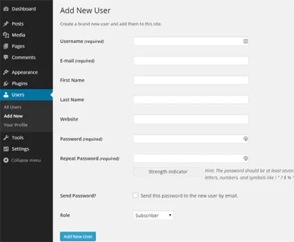 Як додавати нових користувачів і авторів на свій блог wordpress (wordpress) Як додавати нових користувачів і авторів на свій блог wordpress