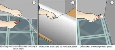 Як обрізати лінолеум