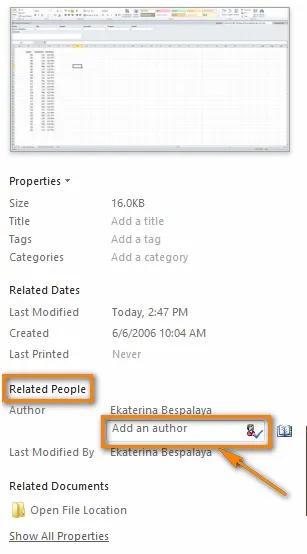 Як в excel 2010 і 2013 переглядати, змінювати і видаляти властивості документа