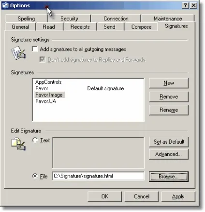 Як вставити підпис з картинкою в outlook express (signature) Як вставити підпис з картинкою в outlook express