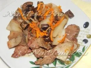 Картопля з грибами і печінкою в пароварці (печінкою) Картопля з грибами і печінкою в пароварці