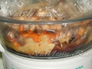 Картопля з грибами і печінкою в пароварці (картопля) Картопля з грибами і печінкою в пароварці