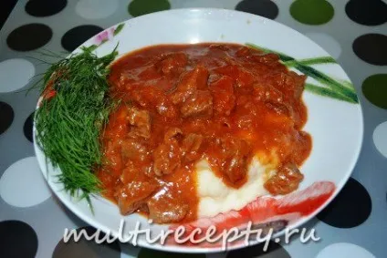 Картопля з м'ясом в мультиварці рецепт з фото (Тушкована картопля мультиварці) Картопля з м'ясом в мультиварці рецепт з фото