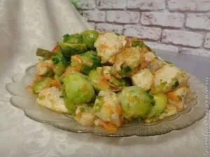 Куряче філе смажене з брюссельською капустою (брюссельської) Куряче філе смажене з брюссельською капустою