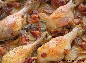 Курячі стегенця з овочами в духовці (духовці) Курячі стегенця з овочами в духовці