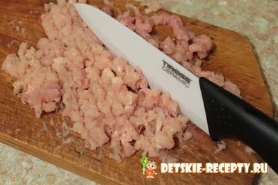 Курячий фарш без м'ясорубки, дитячі рецепти, страви