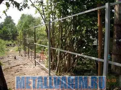 Металеві прожіліни між стовпами (профільну трубу стінкою) Металеві прожіліни між стовпами