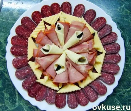 Нарізка на святковий стіл (м'ясна, сирна) - прості рецепти (стіл) Нарізка на святковий стіл (м'ясна, сирна) - прості рецепти