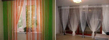 Нитяні штори в поєднанні з тюлем фото нитяні тюлі, як подовжити, відео