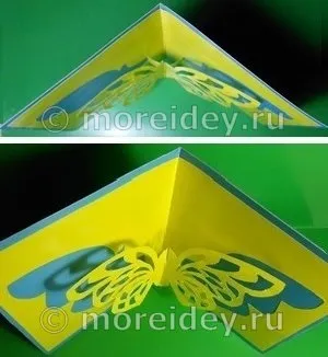 Об'ємна листівка з ажурною метеликом, more творчих ідей для дітей