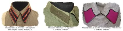 Петлиці червоної армії 1940-1943 рр (петлиці відповідав роду) Петлиці червоної армії 1940-1943 рр