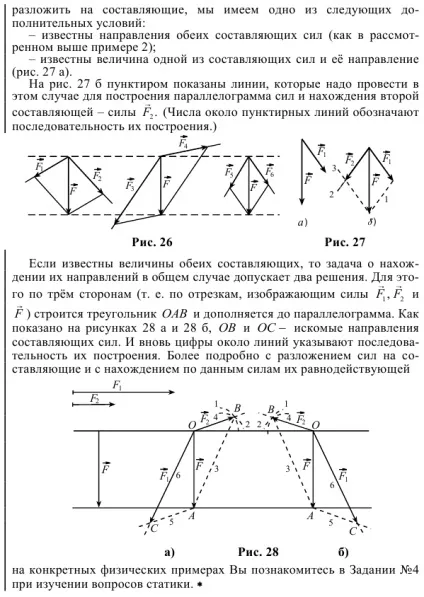 Приклади фізичних векторних величин