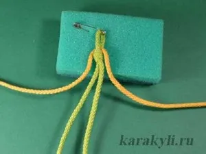 Простий браслет кіскою в 4 нитки своїми руками, каракулі