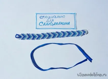 Простий браслет «коса» з бісеру
