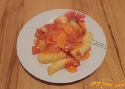 Рецепт тушкованої картоплі з помідорами в мультиварці (помідорами) Рецепт тушкованої картоплі з помідорами в мультиварці