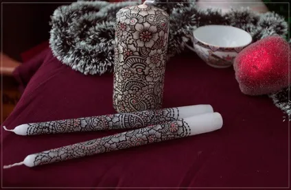 Розпис свічок - сонячне світло (розпису стилі мехенди) Розпис свічок - сонячне світло