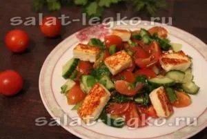 Салат з адигейським сиром і помідорами (помідорами) Салат з адигейським сиром і помідорами