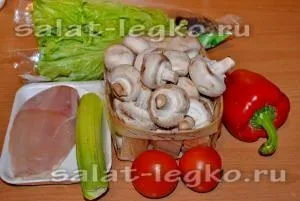 Салат з кунжутом, куркою і грибами (курка) Салат з кунжутом, куркою і грибами