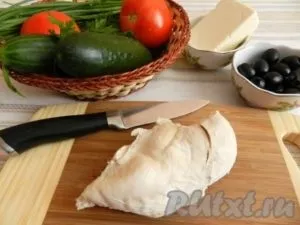 Салат з кунжутом і куркою - готуємо покроково з фото