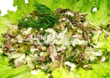 Салат з огірками і грибами