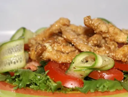 Салат з курки в кунжуті рецепт з покроковими фотографіями (салат курки кунжуті рецепт фото) Салат з курки в кунжуті рецепт з покроковими фотографіями