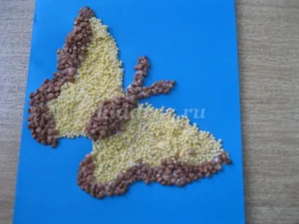 Літня аплікація для дітей з крупи (аріна) Літня аплікація для дітей з крупи