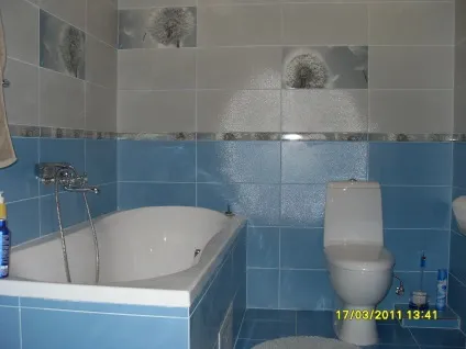 Синя ванна білий і синій, синій і жовтий (реальні фото), дизайн ванної кімнати, інтер'єр, ремонт