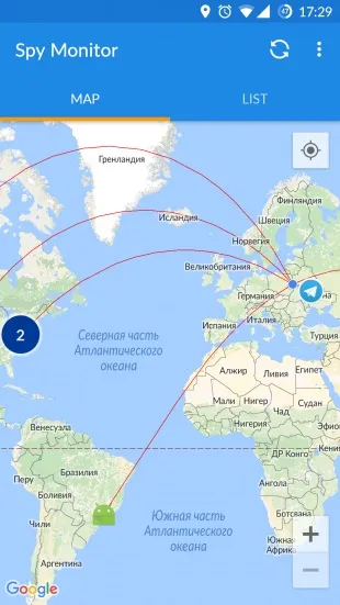 Spy monitor для android покаже на карті, куди смартфон відправляє дані (monitor) Spy monitor для android покаже на карті, куди смартфон відправляє дані