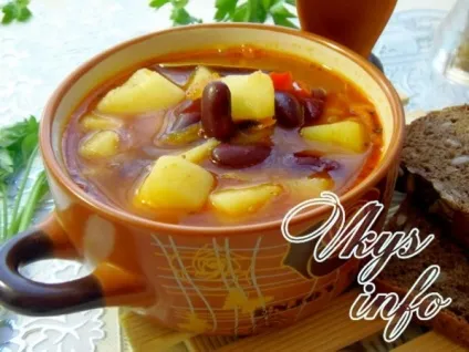 Суп з консервованої квасолею рецепт з фото (Масло рослинне Сіль) Суп з консервованої квасолею рецепт з фото