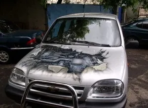 Технологія нанесення 3d малюнків на автомобіль (автомобіль) Технологія нанесення 3d малюнків на автомобіль