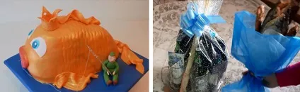 Торт з пива і риби, рибка з мастики, торт для рибалки (пива) Торт з пива і риби, рибка з мастики, торт для рибалки