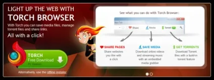 Torch browser - піратський браузер на основі chromium