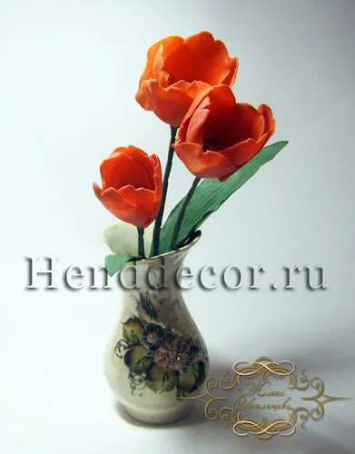 Тюльпани з полімерної глини - калейдоскоп декору (глини) Тюльпани з полімерної глини - калейдоскоп декору