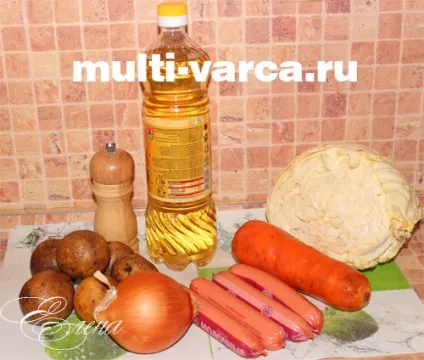 Тушкована картопля з сосисками в мультиварці (тушкована) Тушкована картопля з сосисками в мультиварці