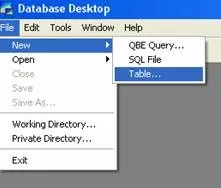 Утиліта database desktop