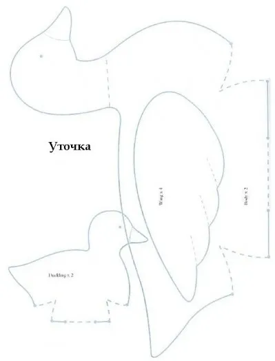 Качка тильда форма і майстер-клас, блог домогосподарки (деталі лицьову сторону) Качка тильда форма і майстер-клас, блог домогосподарки